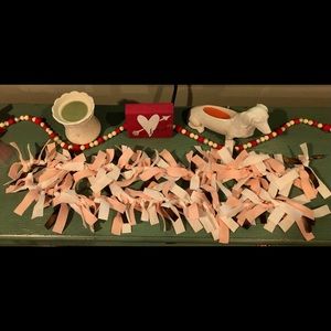 6 foot pink white and brown garland